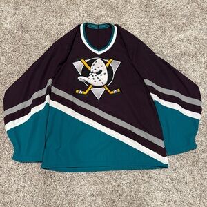 Vintage 1990s CCM Anaheim Mighty Ducks Burgundy Jade Alternate Jersey Men’s S